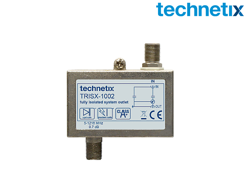 Isolator dubbel galvanische isolatie, F-female 5-1218 MHz (TRISX-1002)