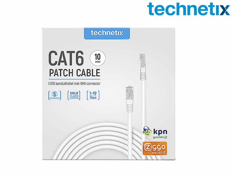 Aansluitkabel CAT, 10 meter wit (shopverpakking)