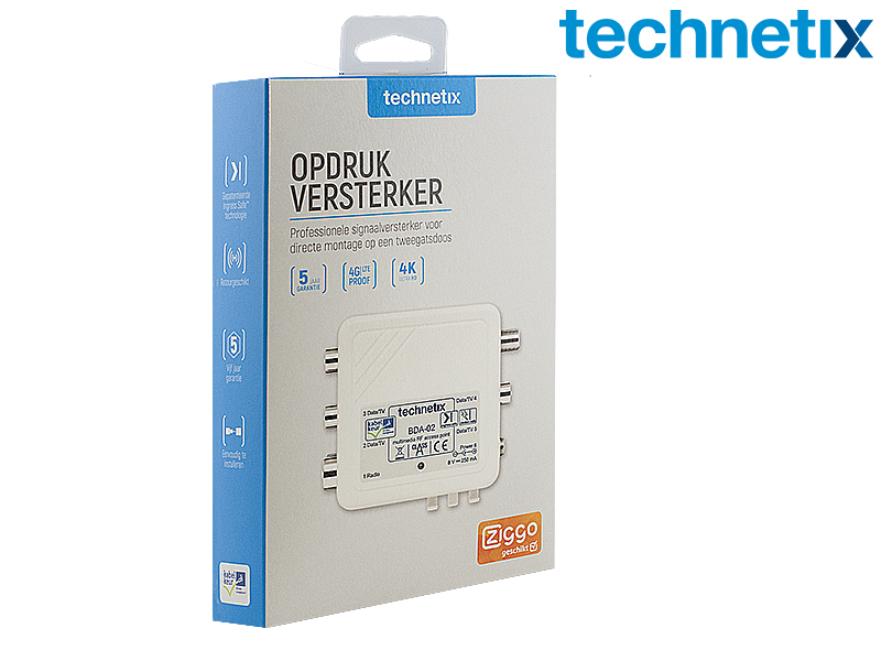 Opsteekversterker 3xTV, 1xR, 1xModem (BDA02-Shopverpakking)