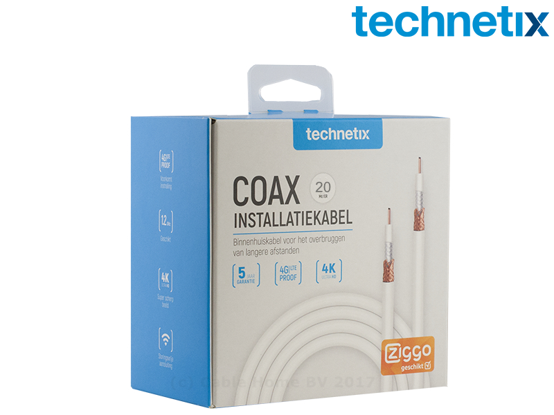 Installatiekabel C9, 20 meter (COAXIH-20M-Shopverpakking)